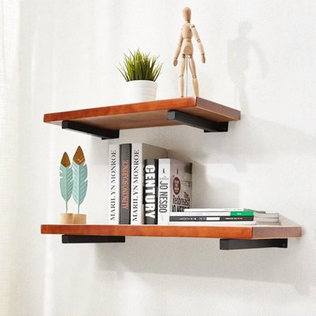 Hylla Konsoler 20 cm, Industriell Vägg Hylla Konsol Osynlig Fixering Vintage Konsoler Vägg Konsol DIY Metall Konsol Svart med Skruvar (2 Stycken)