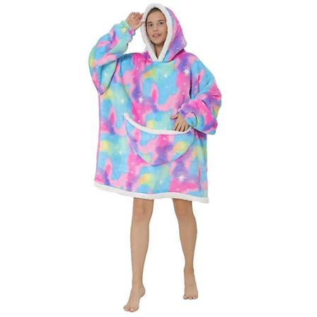 Oversized Sweatshirt Med Luvtröja Mjuk Varm Fleecebadrock Type F
