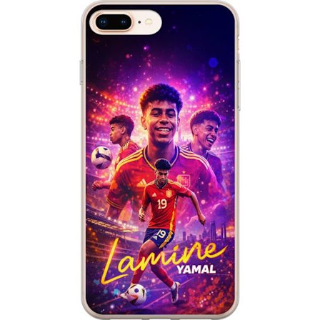 Yhteensopiva Puhelinkuori Apple Apple iPhone 7 Plus Lamine Yamal jalkapallo juliste Espanjan maajoukkueen pelipaidassa dynaamisella liikkeellä, väri