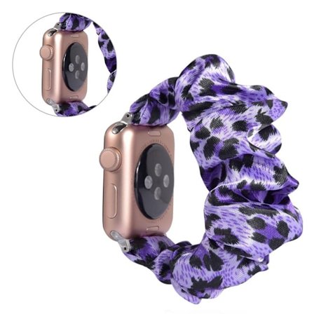 Apple Watch Series 5 44mm cool stof Mønster urrem - Lyseblå Leopard Mønster