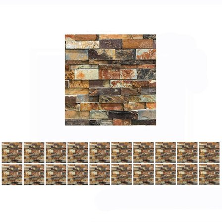 20 kpl 3D-tiiliseinätarra, itseliimautuva seinätarra 6 6