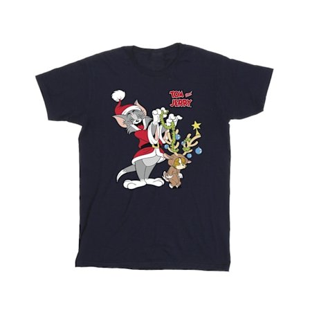 Tom & Jerry Herr Jul Ren T-shirt 4XL Marinblå