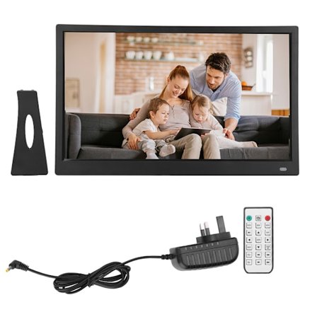 15,6" HD-filmspejare Digital fotoram Album Fjärrkontroll -240V Svart