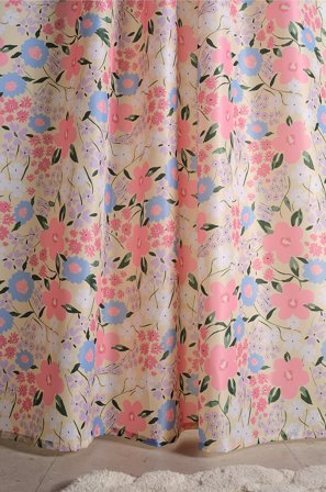 Jotex - Flower Dusjforheng Multi gul - SUMMER - Kjøp Dusjforheng hos Jotex