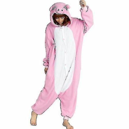 Halloween Unisex Onesiee Kigurumi Fancy Dress Kostym Huvtröjor Pyjamas Sovkläder-9-1 Pink Pig S for 150-160cm