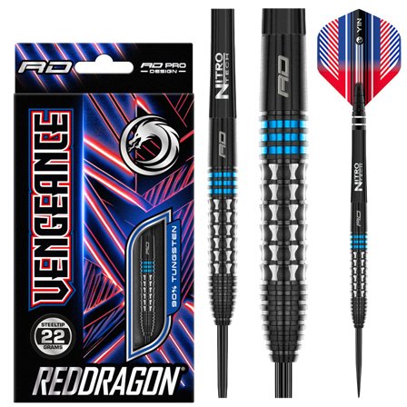 Vengeance Blue Steel Tip Darts 22g | Red Dragon Darts