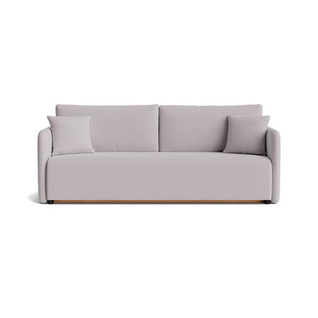 Firenze 3-Sitzer-Schlafsofa, Stauraum, Lincoln Hellgrau, Gestreiftes Cord-Design, Moderne Bettfunktion, Komfortable Polsterung, 88cm