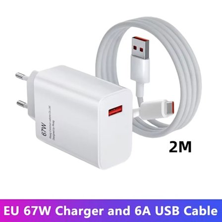67W USB Snabbladdare Quick Charge 3.0 QC3.0 för Xiaomi 14 13 12 11 Ultra Redmi Note 12T 13 Pro Turbo POCO F5 USB Telefon