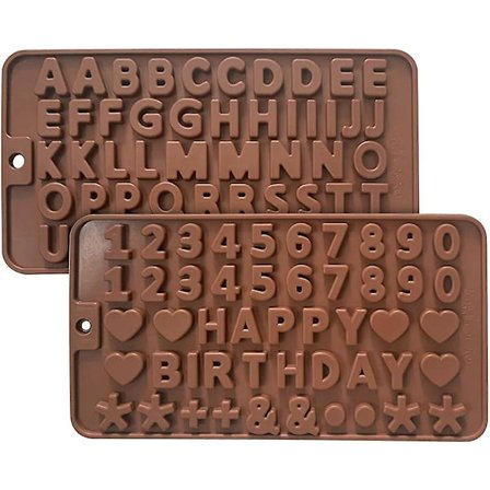 2 stk. Bogstavforme til Chokolade Resin Bogstav Nummerforme Silikone Alfabetforme til Unik DIY Slik Fødselsdagskage Alfabet Støbeform