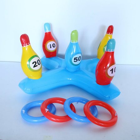 Oppusteligt pool basketball legetøjssæt, flydende svømmering & strandbold kastespil sommerfest sjove favoritter vandkampspil