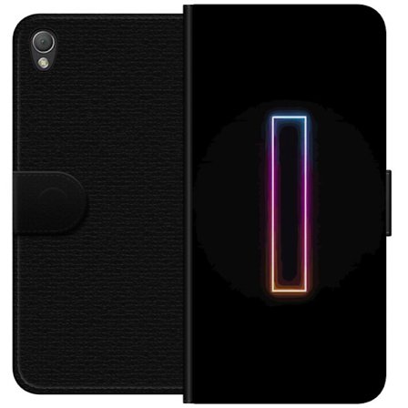 Kompatibel Tegnebogsetui til Sony Sony Xperia Z3 Minimalistisk neonbogstav I i regnbuefarver mod mørk baggrund