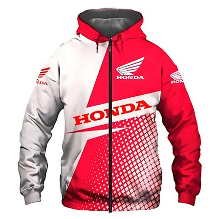 Forårsmode Honda Motorcykel Hættetrøje, Herre Cardigan Jakke, Tynd Fuld Lynlås, 3D-Printet Herre Honda Logo Tøj