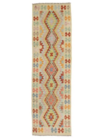 Kelim Afghan Old Style Handvävd 88X288 Hallmatta Orange/Brun Afghanistan