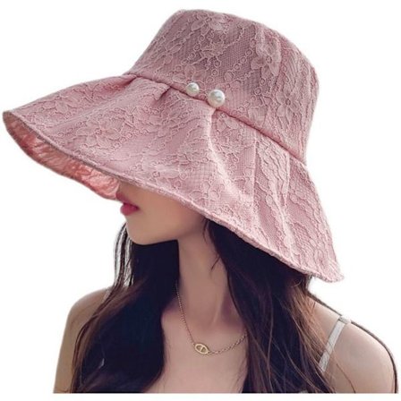 Bred brättad Bucket Hat Fisherman Hat ROSA