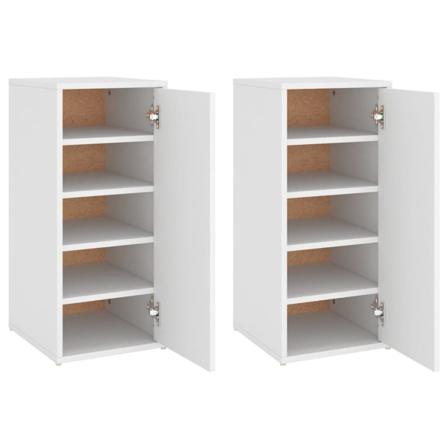 vidaXL Skohyllor 2 st vit 32x35x70 cm konstruerat trä Vit