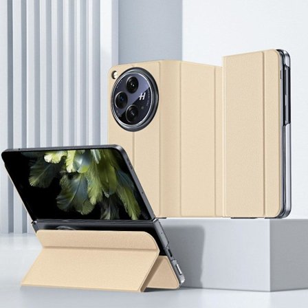 Magnetisk Beskyttelsesetui til Oneplus Open Flip Case, Minimalistisk Læder Støttefod Cover Fuld Krops Beskyttende Telefonetui