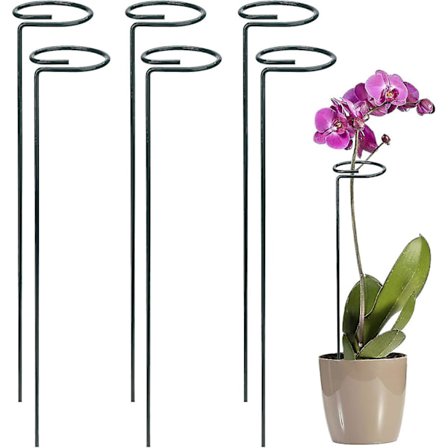 Plantesupport, flerårig holder, buskstøtte, stål, have, enkelt stængelstøttering til planter, blomster, grøntsager, 40 cm, 6 stk.