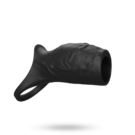 Sustainable Pleasure: Vibrating Open Cock Sleeve Black - Sexleker Vuxen: Fleshlight, penisring, hylser & pumper