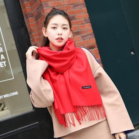 (Rød) Varmt skjerf sjal for kvinner - Rød - Kasjmir - 200cm*70cm - Mote