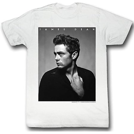 James Dean tröja James profil Vuxen vit T-shirt T-shirt (liten)
