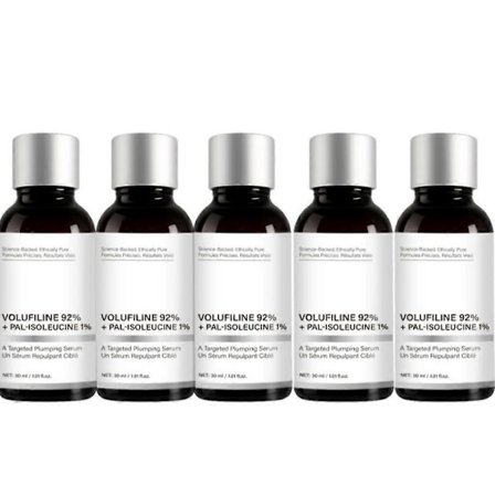 1-5x Volufiline 92% + Pal-Isoleucin 1% Plumping Vandfrit Serum, Volufiline Serum, Ansigtspleje til Tab af Volumen, Hudelasticitet, 30 ml