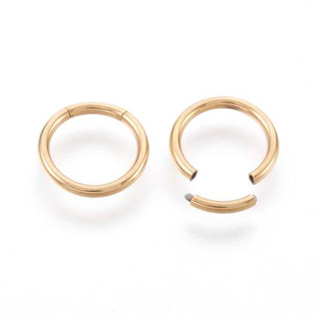 1segment Piercingring I Guldpläterad Härdad 316l Kirurgisktstål