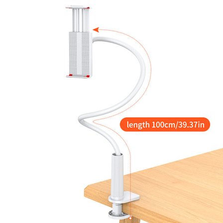 ING Bord Seng Mobiltelefon og Tablet Holder, Seng Mobiltelefon Holder, Spiral Base (Hvid 100CM)