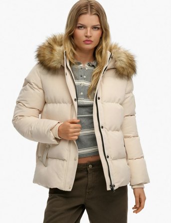 Superdry Everest 5 Baffle Puffer Jkt - Cream - XL