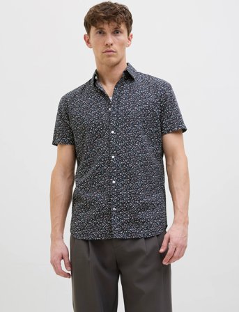 Jack & Jones Jprblasummer Print S/S Shirt Sn - Navy - S