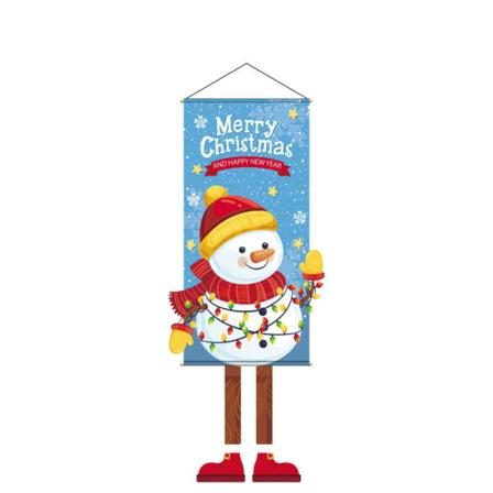 Juldekoration Hängande Tyg Non-Woven Cartoon Hängande Målning Julparty New Snowman About 110 * 40cm