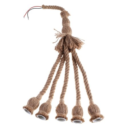 Vintage Hampa Rep Hängande Lampa E27 Sockel 5 Huvud Retro Taklampa