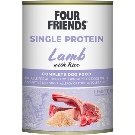 FourFriends - Hund Single Protein Lam & Ris 400 g - Hund - Hundefôr & hundemat - Våtfôr & våtmat - ZOO.no