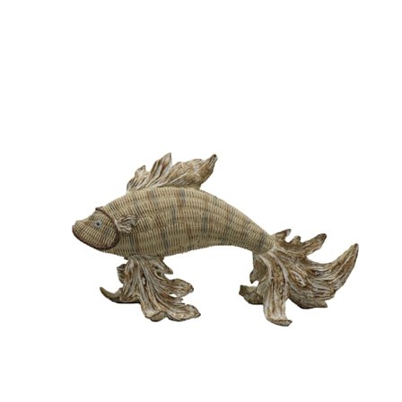 Dekorativ fiskeskulptur, 34x12x19cm polyresin