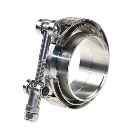 3-tommers V-Band Flens & Klemme Kit For Turbo Eksos Downpipes Rustfritt Stål Bredde 22mm