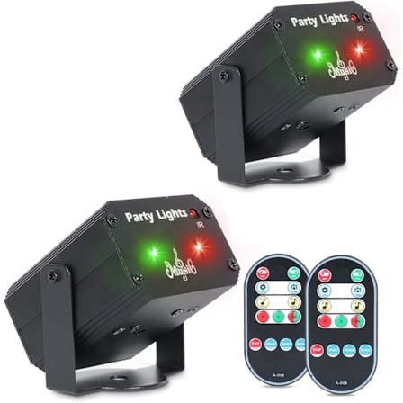 Mini discokule festlys, discokulelys med fjernkontroll, 32 mønstre strobe festlys med musikkontroll, USB discokule festlys for