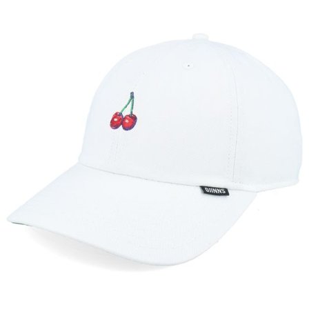 Djinns - Vit unconstructed Keps - Dnc Cherry White Dad Cap @ Hatstore