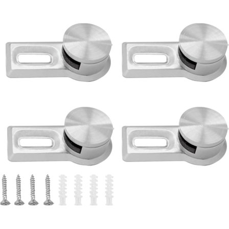 4 Pak Stål Glasklemmer, Væghængt Spejlholder, til Akryl Glas, Væghængt Billede