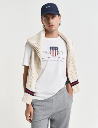 GANT Reg Archive Shield Ss T-Shirt - White - S