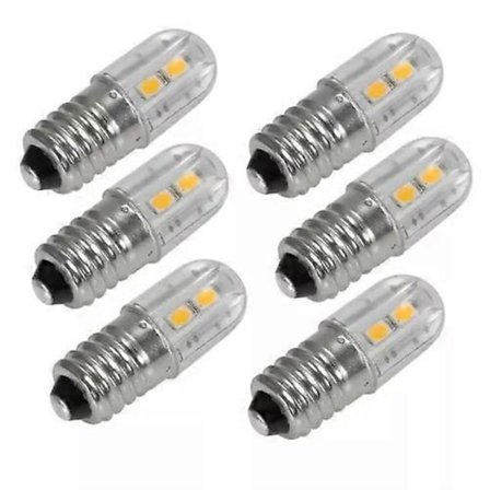 E10 6V AC DC 2W LED skrue sokkel pære lyskilde lampe lyspære [db]