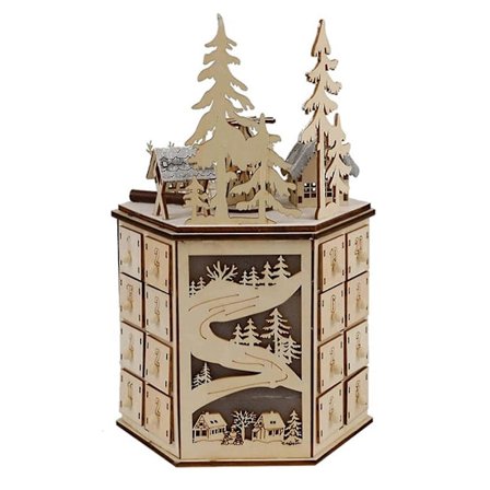 Sinknap Led Roterende Musik 24 Nedtælling Julekalender Træ Julekalender Ornament Til Festival Dekoration