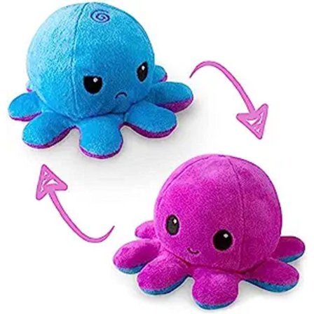Den Originale Vendbare Blæksprutte Plushie | Patenteret Design | Lilla og