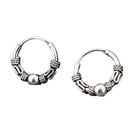 Bali Hoop Øredobber 43 - Sølv