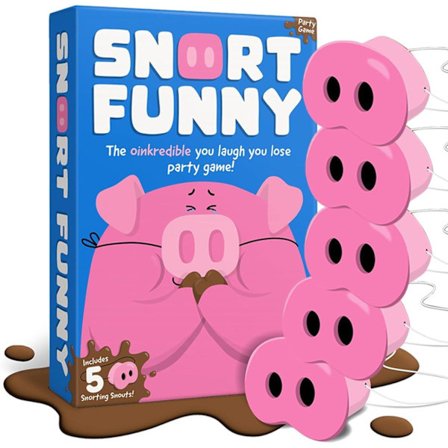 Snort Funny Gris Spill, Oinkcredible Du Ler Du Taper Selskapsspill, Grisenese Utfordringsspill med 150 Kort og 5 Griseneser for Familie og Venner