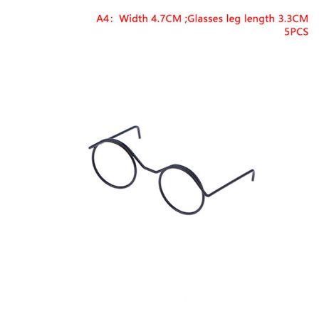 5 STK Retro Doll Miniature Briller Lensless Eyewear Legetøj DIY Doll