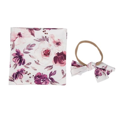 Nyfödd Filt med Hårband Set Mjuk Filt 80x80cm Baby Tillbehör