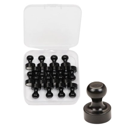 16-pak magnetiske trykstifter, stærke magnetiske tommelfingerstifter til flere formål Black