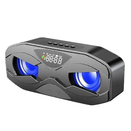 Trådlös Bluetooth-kompatibel o Dubbel högtalare Med LED Display Fm Radio Väckarklocka