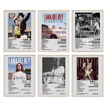 Lana Del Rey Poster Folklore Album Reputation Poster Musik Album LDR Poster til Værelset Æstetisk Canvas Væghængning Soveværelses Dekoration