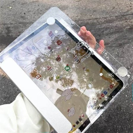 Stilrent skal för iPad Air5 10.9 transparent magnetisk vridbar rem