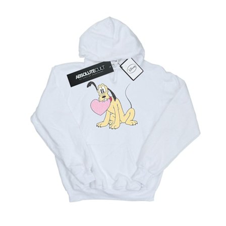 Disney Womens/Ladies Pluto Love Heart Hoodie XXL Vit
